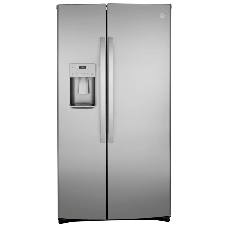 GE 36 in. 25.1 cu.ft. Stainless Steel Side-by-Side Refrigerator with FrostGuard Technology B8