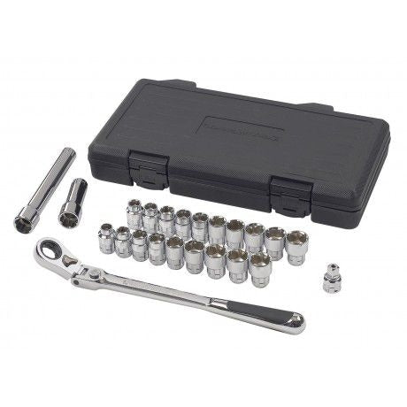 GearWrench Pass-Thru 3/8-in Drive Socket Set 23-pc, SAE/Metric D1