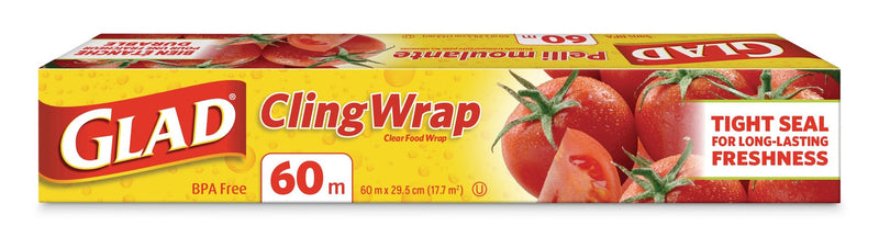 Glad Cling Plastic Wrap, 196-ft, BPA-Free with Superior Seal for Freshness T3