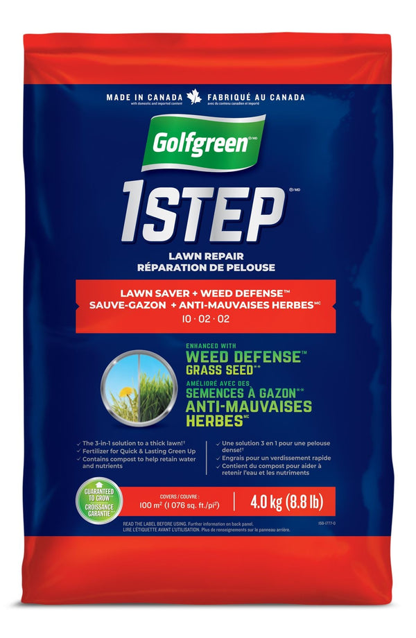 Golfgreen 1-Step Lawn Saver + Weed Defense 10-02-02 Grass Seed, 4-kg B6