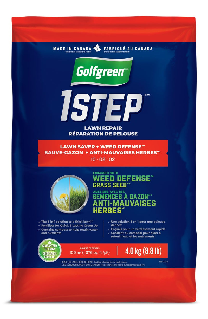 Golfgreen 1-Step Lawn Saver + Weed Defense 10-02-02 Grass Seed, 4-kg B6