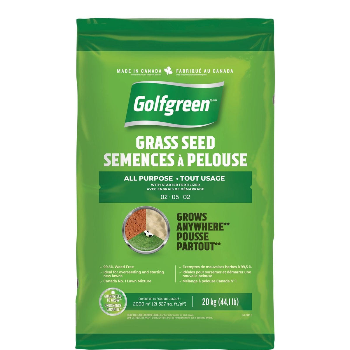 Golfgreen All Purpose Grass Seed with Starter Fertilizer, 20kg