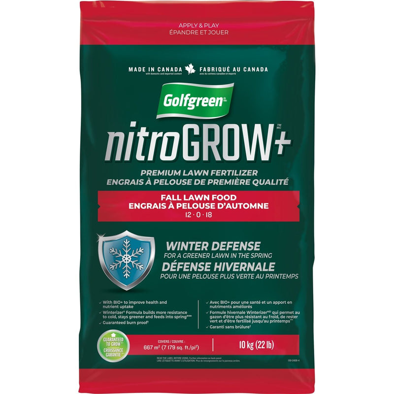 Golfgreen Nitrogrow+ Fall Lawn Food, 12-0-18, 10-kg F4