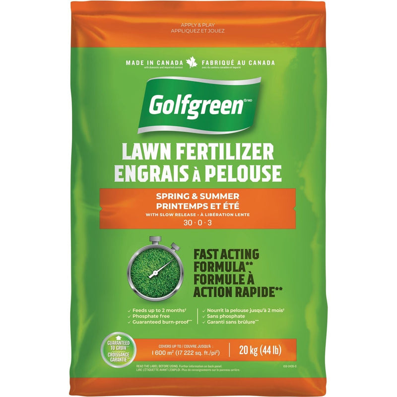 Golfgreen Spring & Summer Lawn Fertilizer, 30-0-3, 20-kg Q6