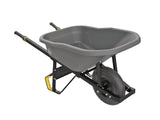 Gorilla Pro Grade Heavy Duty Poly Tub Wheelbarrow, Poly/Plastic Tray, 6-cu-ft