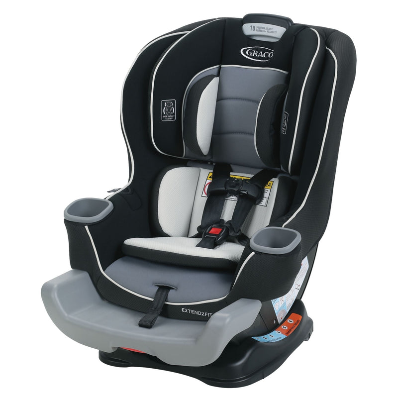 Graco Extend2Fit Convertible Car Seat – Safely Grows with Child from Rear-Facing to Forward-Facing, 1.8-30 kg (4-65 lb), Gotham M5