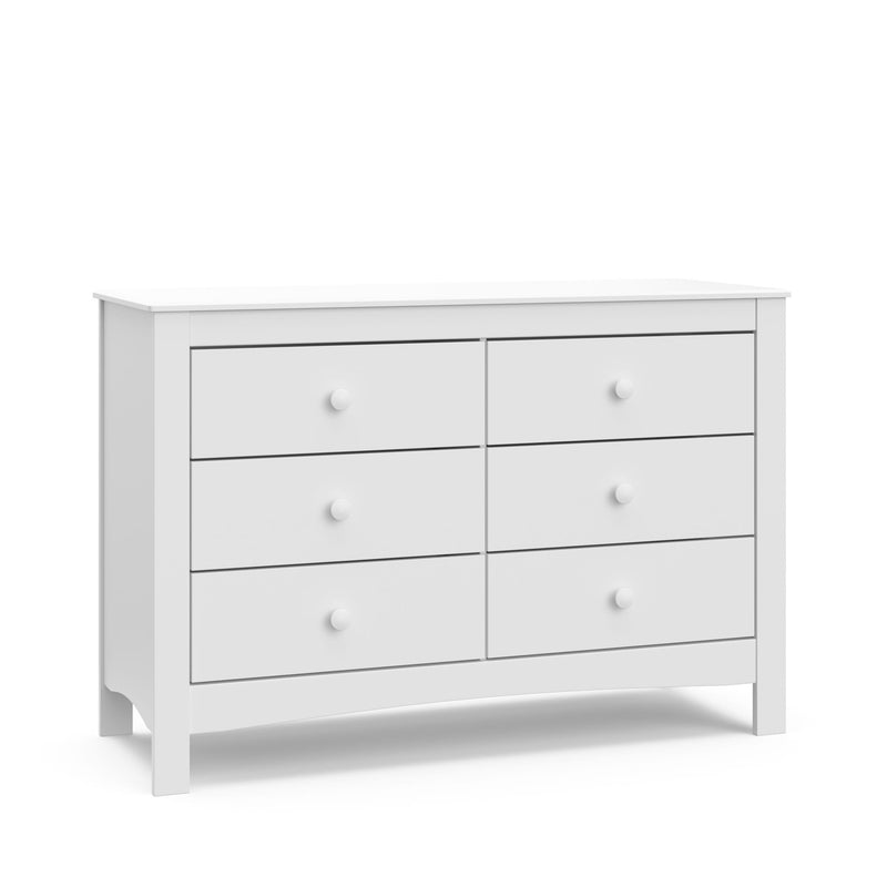 Graco Noah 6-Drawer White Interlocking Double Dresser/Chest U3