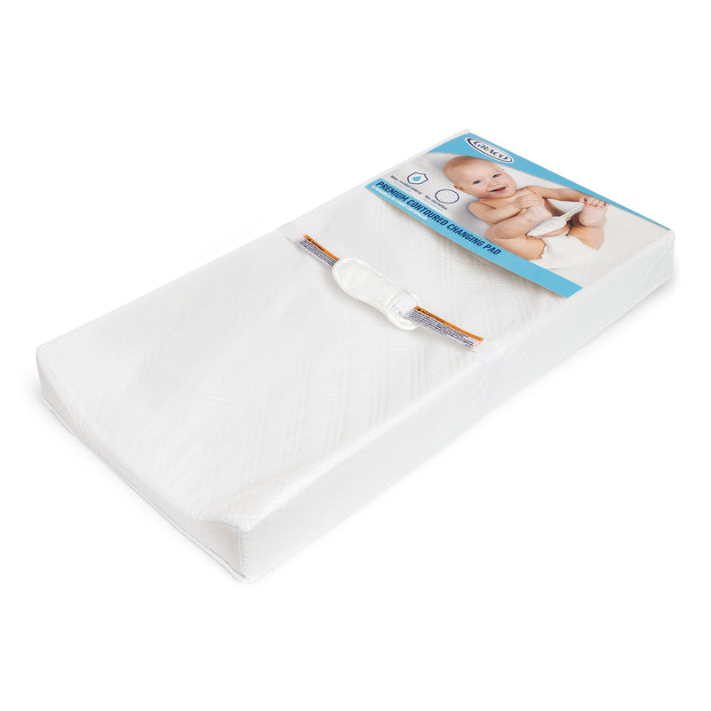 Graco Premium Contoured Baby Changing Pad with Non-Skid Bottom, White I5