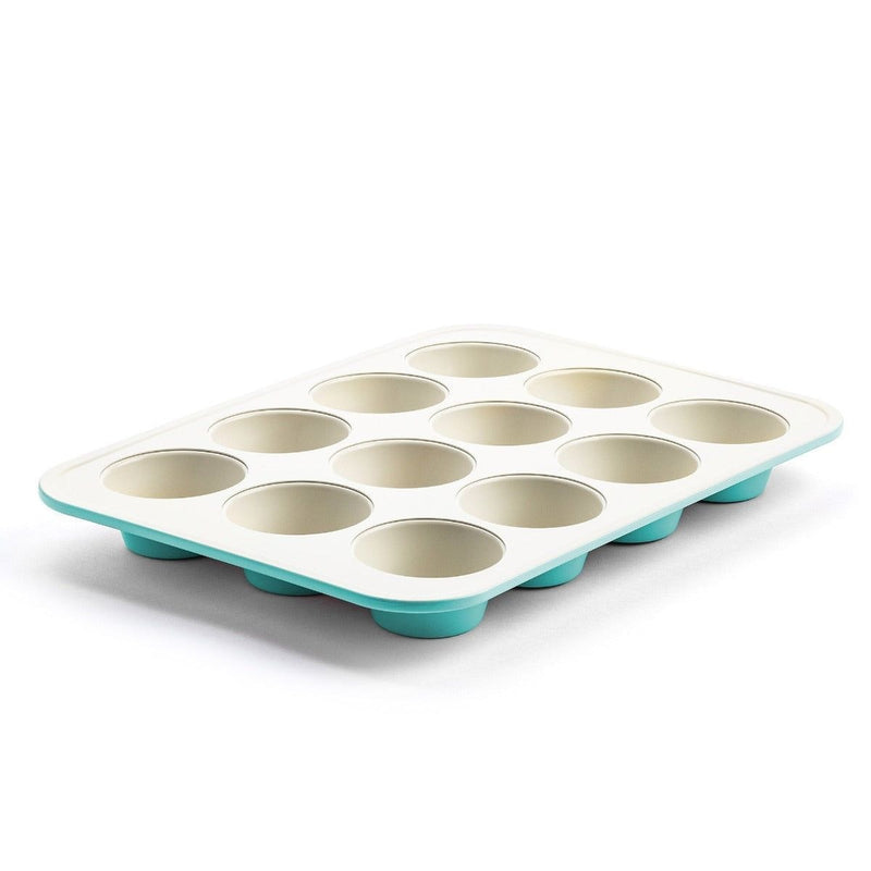 Green Pan Teal Ceramic Non-Stick Muffin Pan, 12-Cup U2