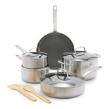 GreenPan Chatham Stainless Steel Ceramic Cookware Set, 11-pc