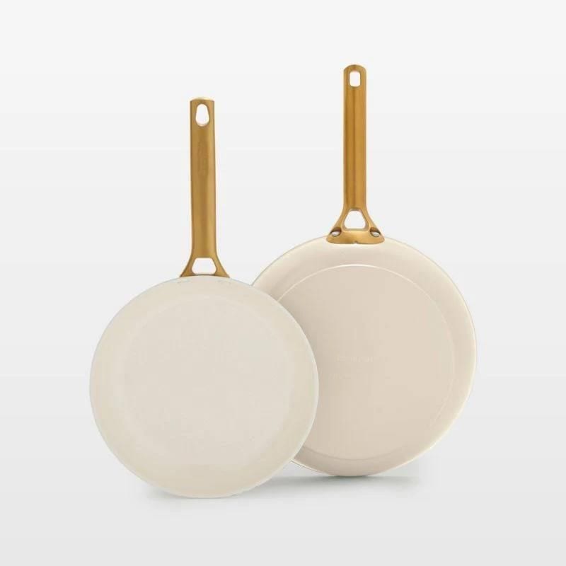 GreenPan Luxe 2pc Ceramic Frypan set - cream W7
