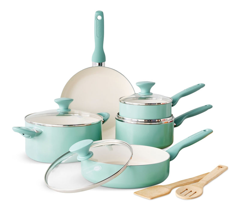 GreenPan Rio Ceramic Cookware Set, Dishwasher & Oven Safe, 11-pc B4