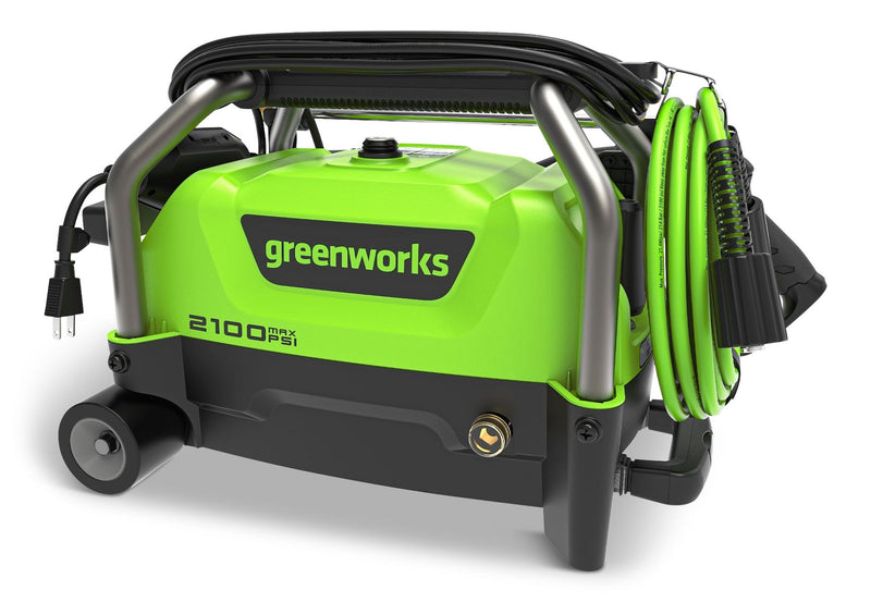 Greenworks 2100PSI 1.2GPM Corded Cold Water Wheeled Electric Pressure Washer with 13Amp Universal Motor J8