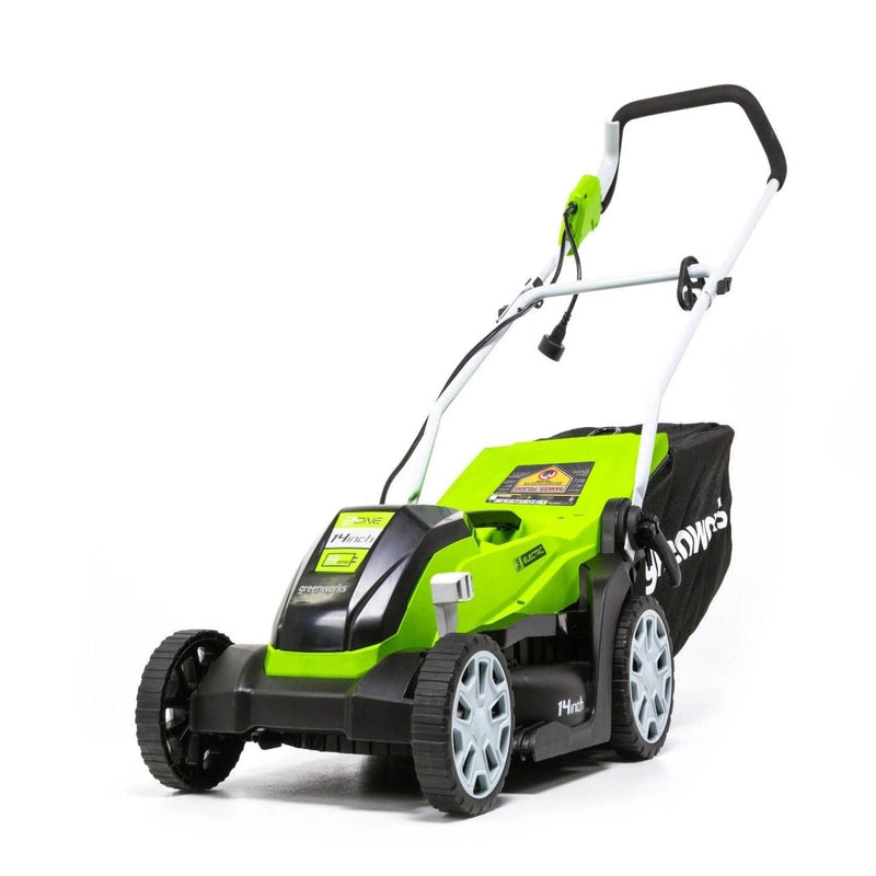 Greenworks 9A 2-in-1 Corded Lawn Mower, 14-in W9