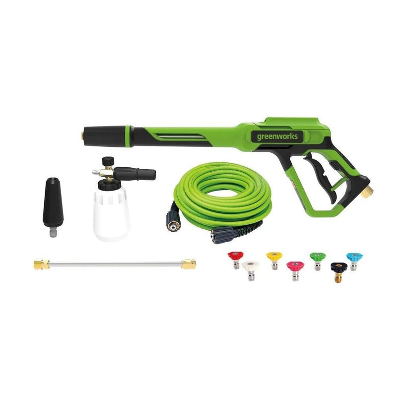 Greenworks Deluxe Metal Gun & Hose Kit, Includes 7-Piece Nozzle Kit, Turbo Nozzle & Foam Cannon C7