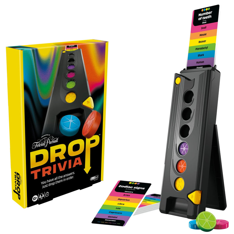 Hasbro Games Drop Trivia Electronic Party Game with Voice & Sounds, Ages 13+ C9