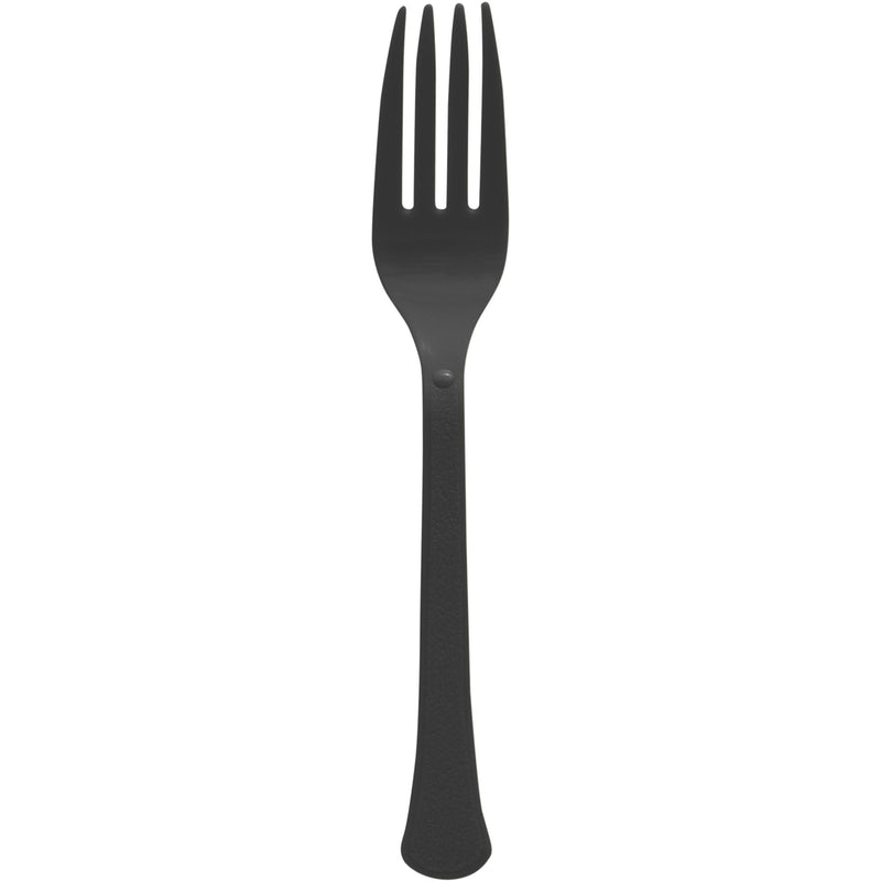 Heavy-Duty Plastic Solid Colour Reusable Forks, Various Colours, 50-pk X0