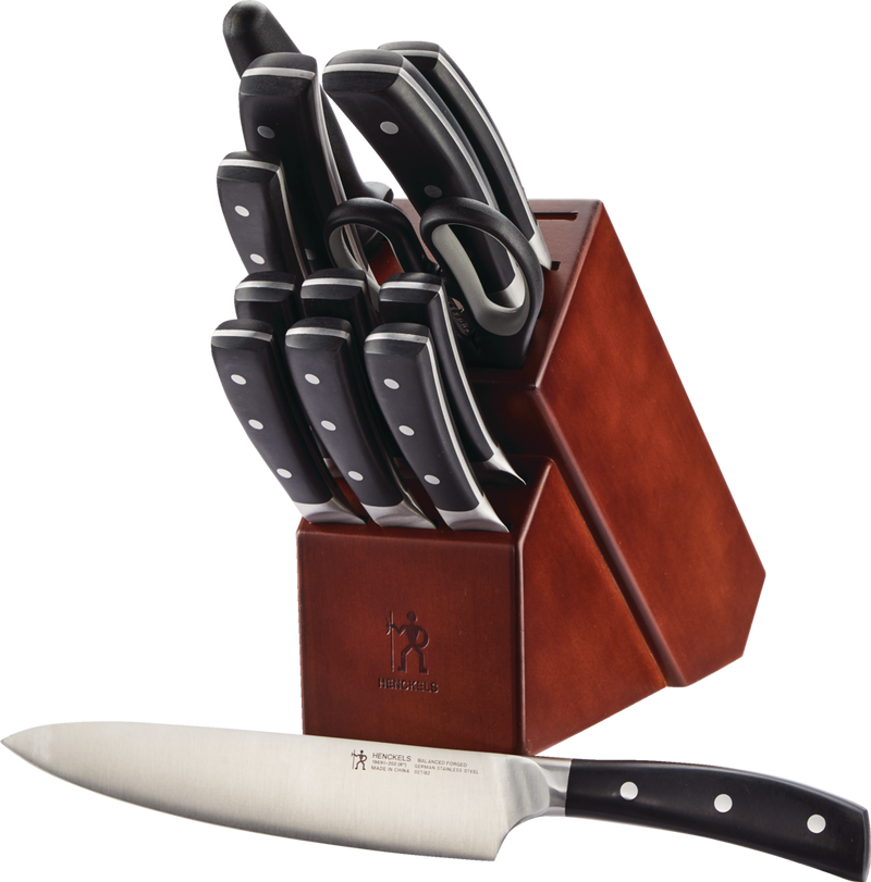 Henckels Balanced Forged Steel Knife Block Set, Ergonomic Grip, 14-pc S5