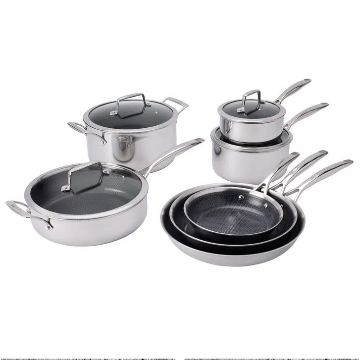 HENCKELS Paradigm Hybrid Ceramic Non-Stick Tri-ply Clad Cookware Set, 11-piece G8