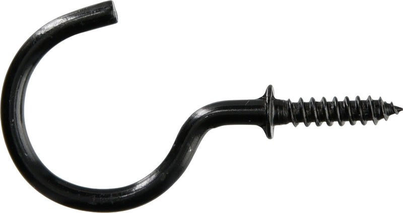 Hillman Mug Cup Hook, Half Hook Half Screw, Black, 7/8-in, 40-pk Q6
