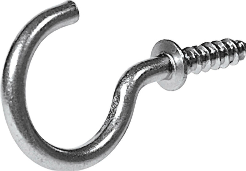 Hillman Steel Vinyl Mug Cup Hooks, Screw-In, Nickel-Plated, 7/8-in, 8-pk S3