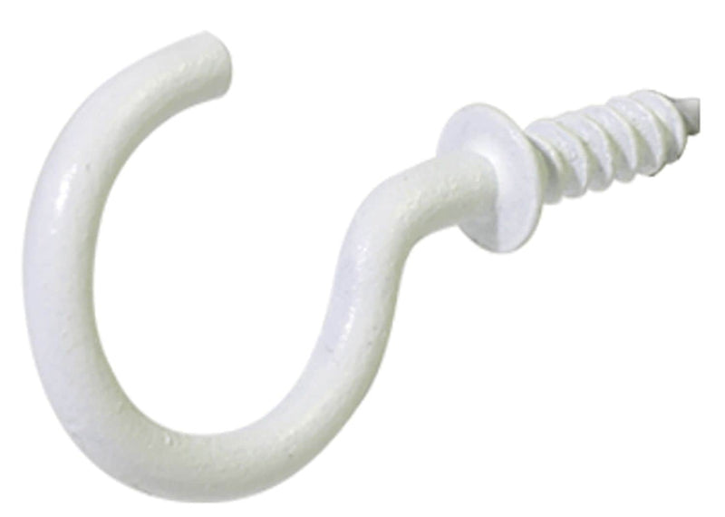 Hillman Steel Vinyl Mug Cup Hooks, Screw-In, White, 7/8-in, 40-pk K2