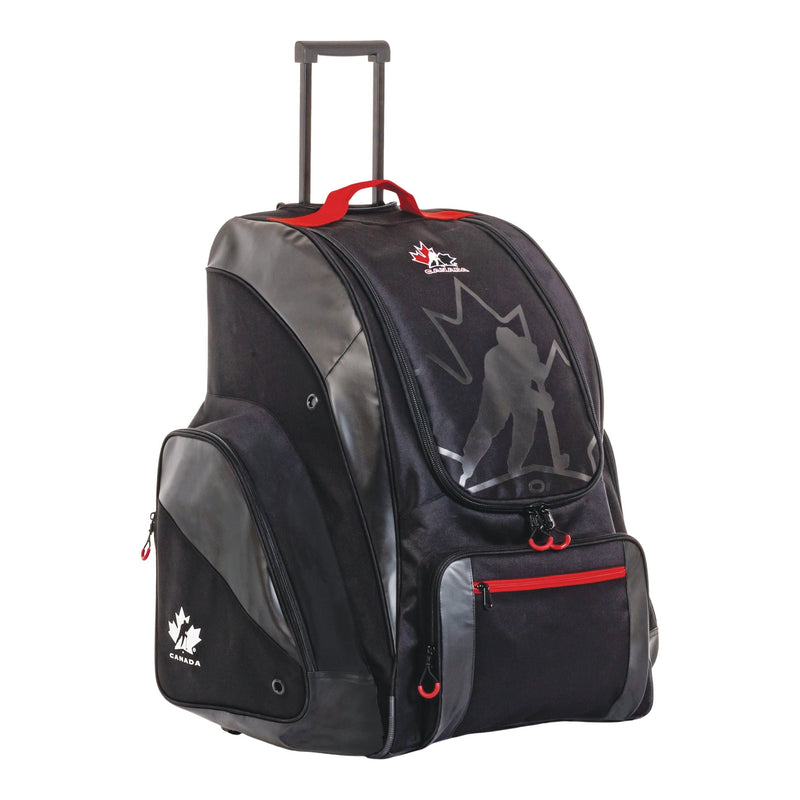 Hockey Canada Backpack Hockey Bag, Wheeled, Youth/Junior, Black, 26-in S5