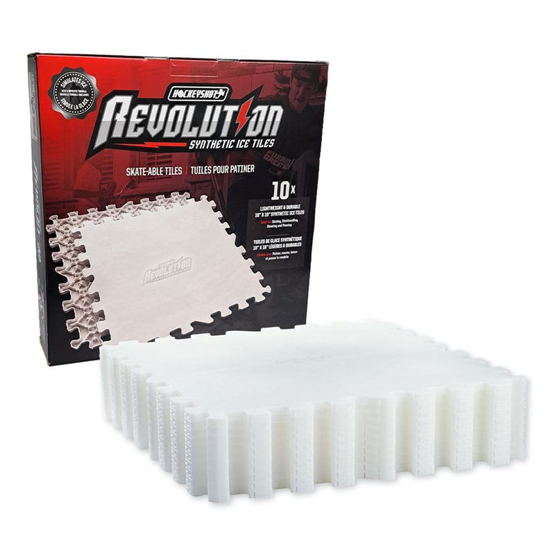 HockeyShot Synthetic Ice Revolution Skateable Tiles, 18-in x 18-in, 10-pk E5