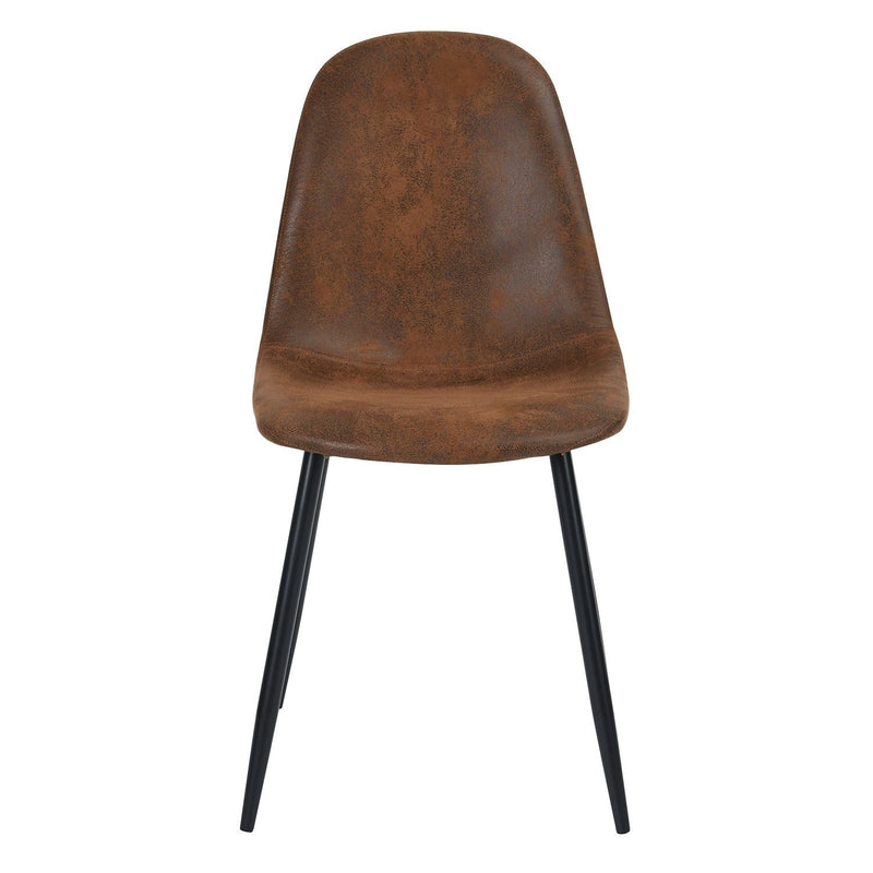 Homycasa Mid-Century Dining Chairs, Brown Suede, 4-pk Y6