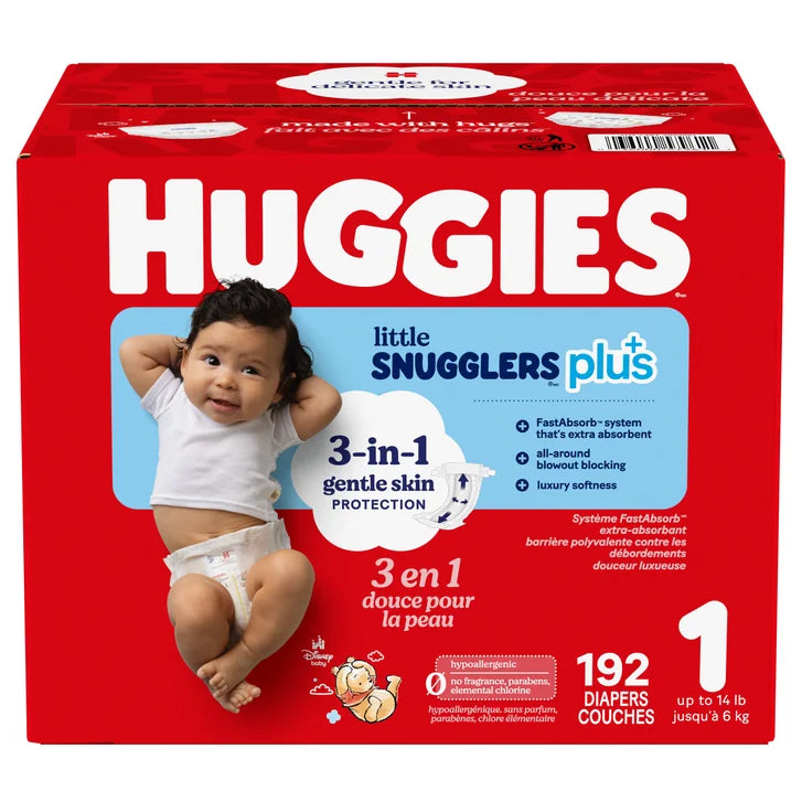 Huggies Little Snugglers Plus Diapers, Sizes 1 - 2 Z2