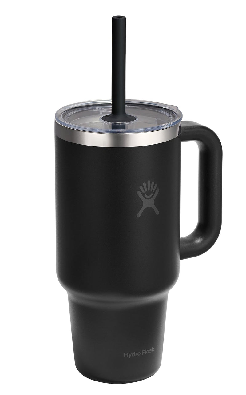 Hydro Flask Stainless Steel Insulated Travel Tumbler Cup with Clear Straw Lid & Handle, Various Colours, 32-oz S0