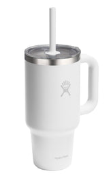 Hydro Flask Stainless Steel Insulated Travel Tumbler with Clear Lid, White, 32-oz