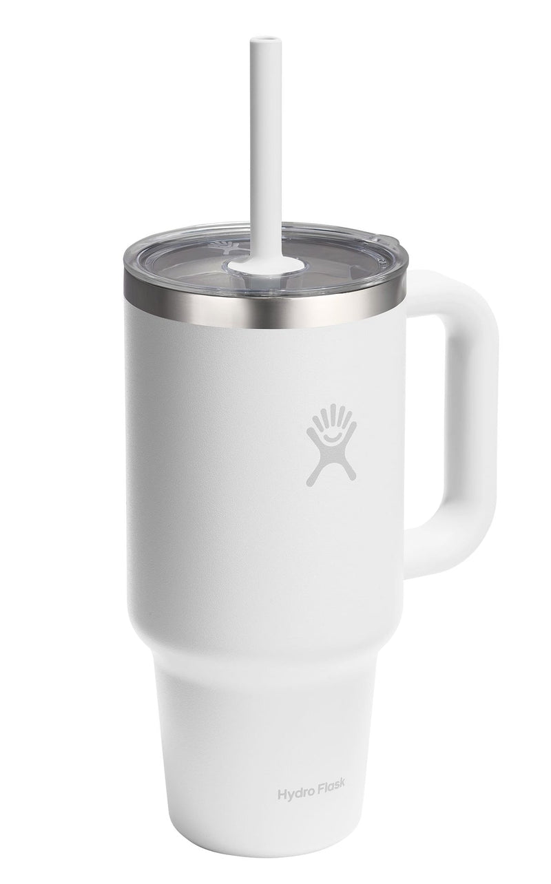 Hydro Flask Stainless Steel Insulated Travel Tumbler with Clear Lid, White, 32-oz K6
