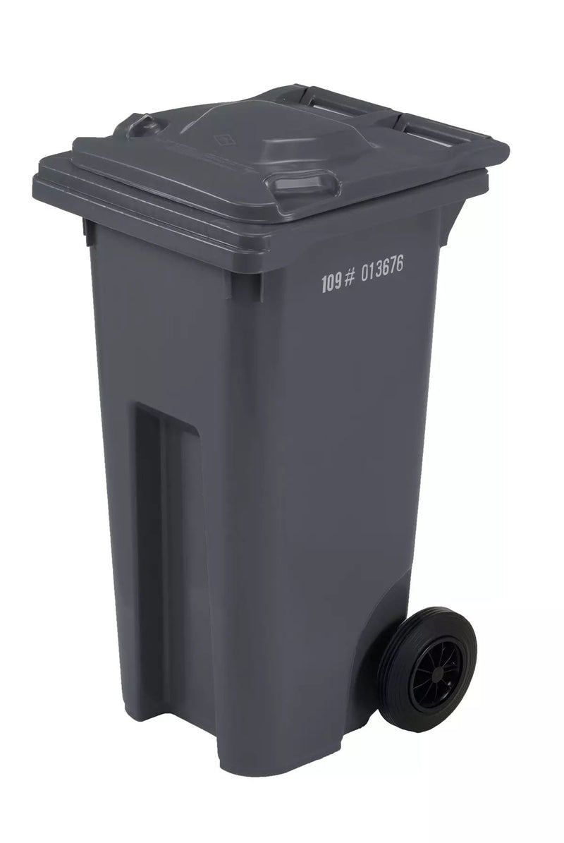 IPL Mastercart Plastic Rectangular Wheeled Garbage Can, Black, 120-L Y5