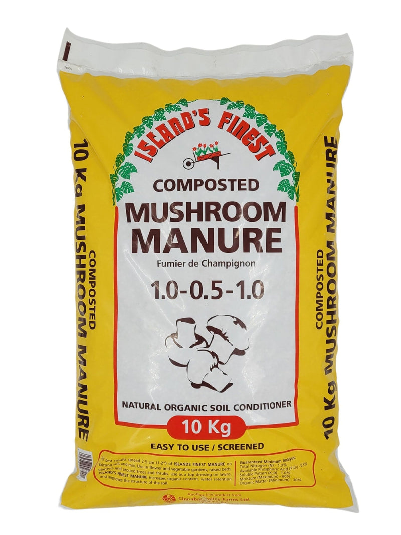 Island's Finest Composted Mushroom Manure, Natural Organic Soil Conditioner, 10-kg A9