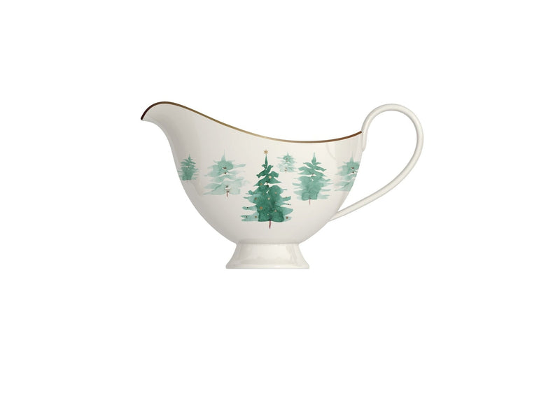 Ivy & Co 500-mL Mica Gold Porcelain Winter Tree Gravy Boat F9