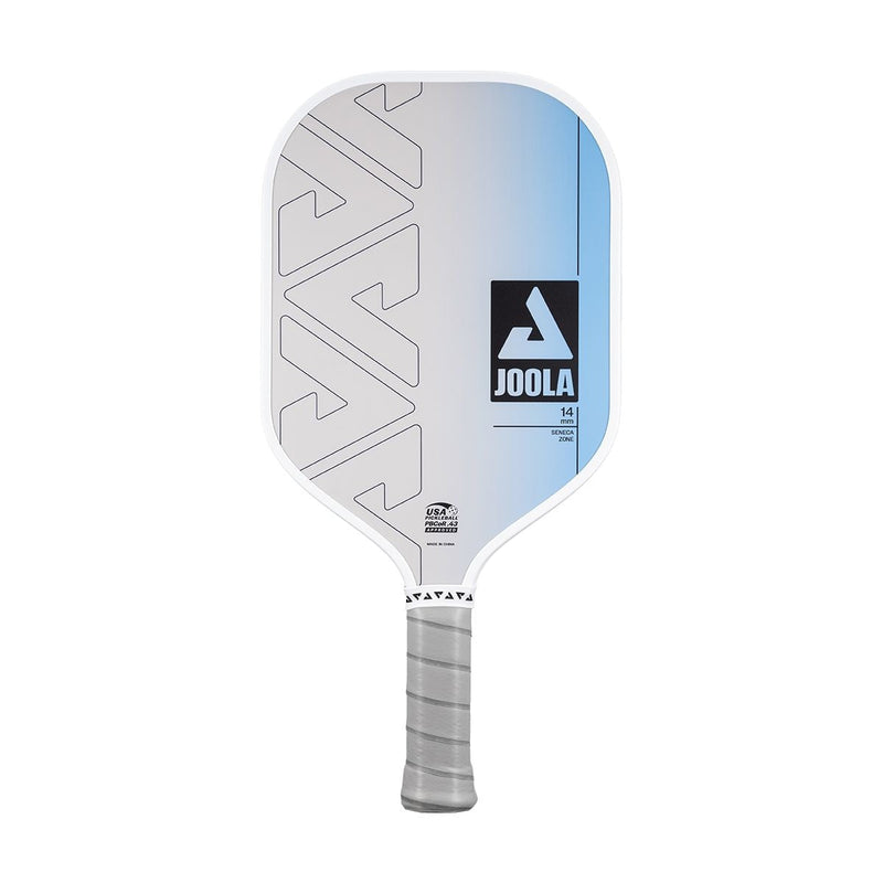 Joola Zone Hybrid Fibreglass & Carbon Fibre 14mm Pickleball Paddle with Feel-Tec Grip, USAPA Approved, White/Blue X4