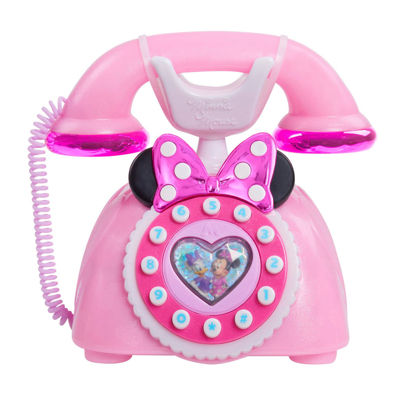 Just Play Disney Junior Minnie Mouse Ring Me Rotary Phone with Lights and Sounds, Pink, 3+ V5