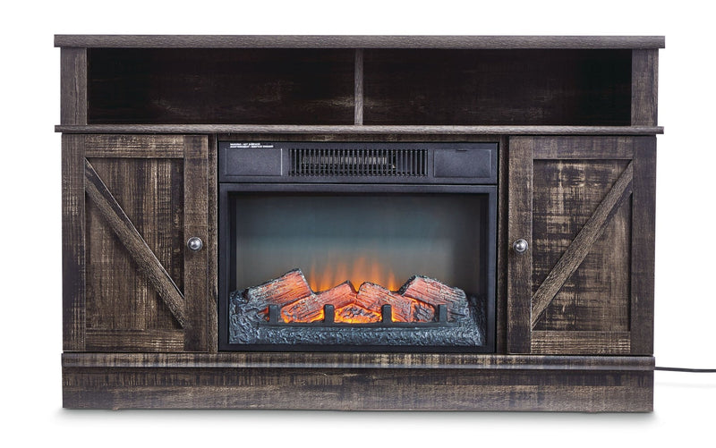 Kerry Media Electric Fireplace TV Stand, 44.5-in, 1500W, Brown C2