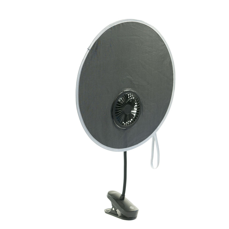 KidCo Coolshade Sunshade + Fan Stroller Accessory, Universal Fit D4