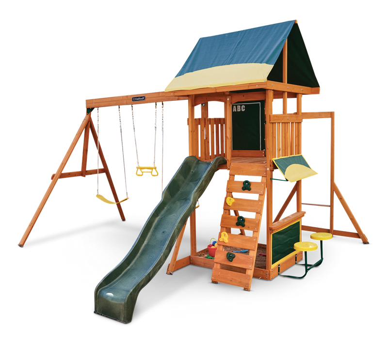 KidKraft Brightside Outdoor Cedar Wooden Swing/Play Set, Ages 3-10 X7