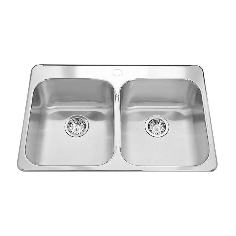 Kindred Steel Queen Kitchen Top Mount Double Ledgeback Sink, 8 inch deep A5