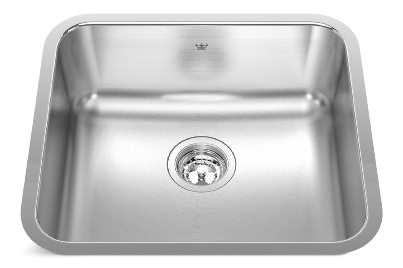 Kindred Steel Queen Undermount Single Bowl Kitchen Sink, 19.75-in x 17.75-in x 8-in, Stainless Steel W5