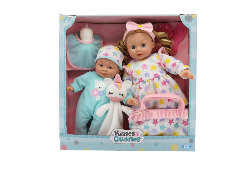 Kisses & Cuddles Soft Body Baby Doll Gift Set with 12-in and 16-in Dolls X4