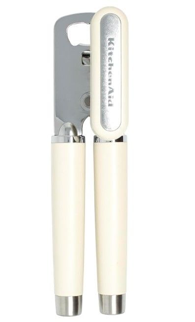 KitchenAid Gourmet Hard Handle Stainless Steel Can Opener, Black, Almond Cream B0