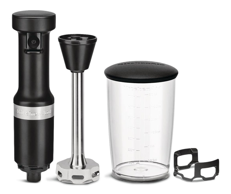 KitchenAid KHBV53BM Variable Speed Corded Hand Blender with Blending Jar, Black Matte K1