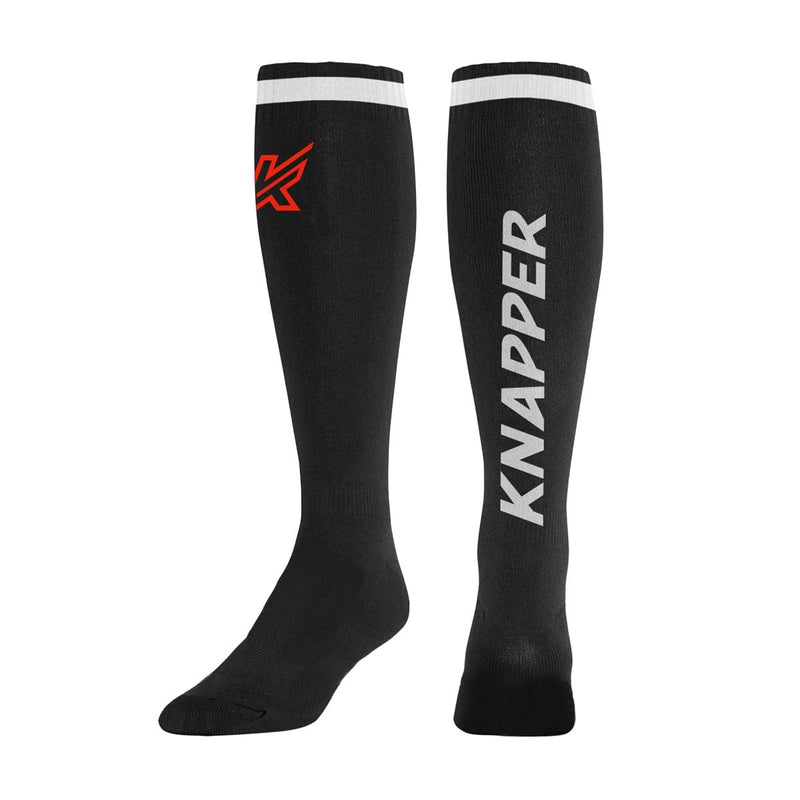 Knapper Above-the-Knee Long Dek Hockey Socks, Black, Assorted Sizes G5