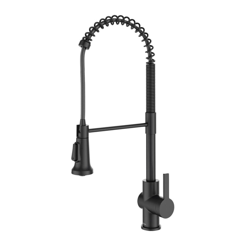 Kraus Britt Commercial Style Pull-Down Single Handle Kitchen Faucet, Matte Black E9