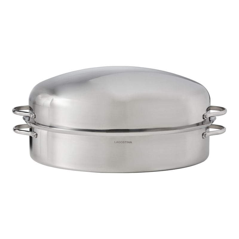 Lagostina 18/10 Stainless Steel Roaster with Removable Rack, 43 x 33cm P1