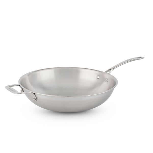 Lagostina 3-Ply Clad Commercial Wok Fry Pan, 32-cm L7